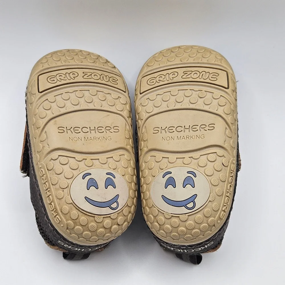 Skechers Brown Sneakers Baby Toddler Boy Shoes‎ size 2 EUC First  Walkers